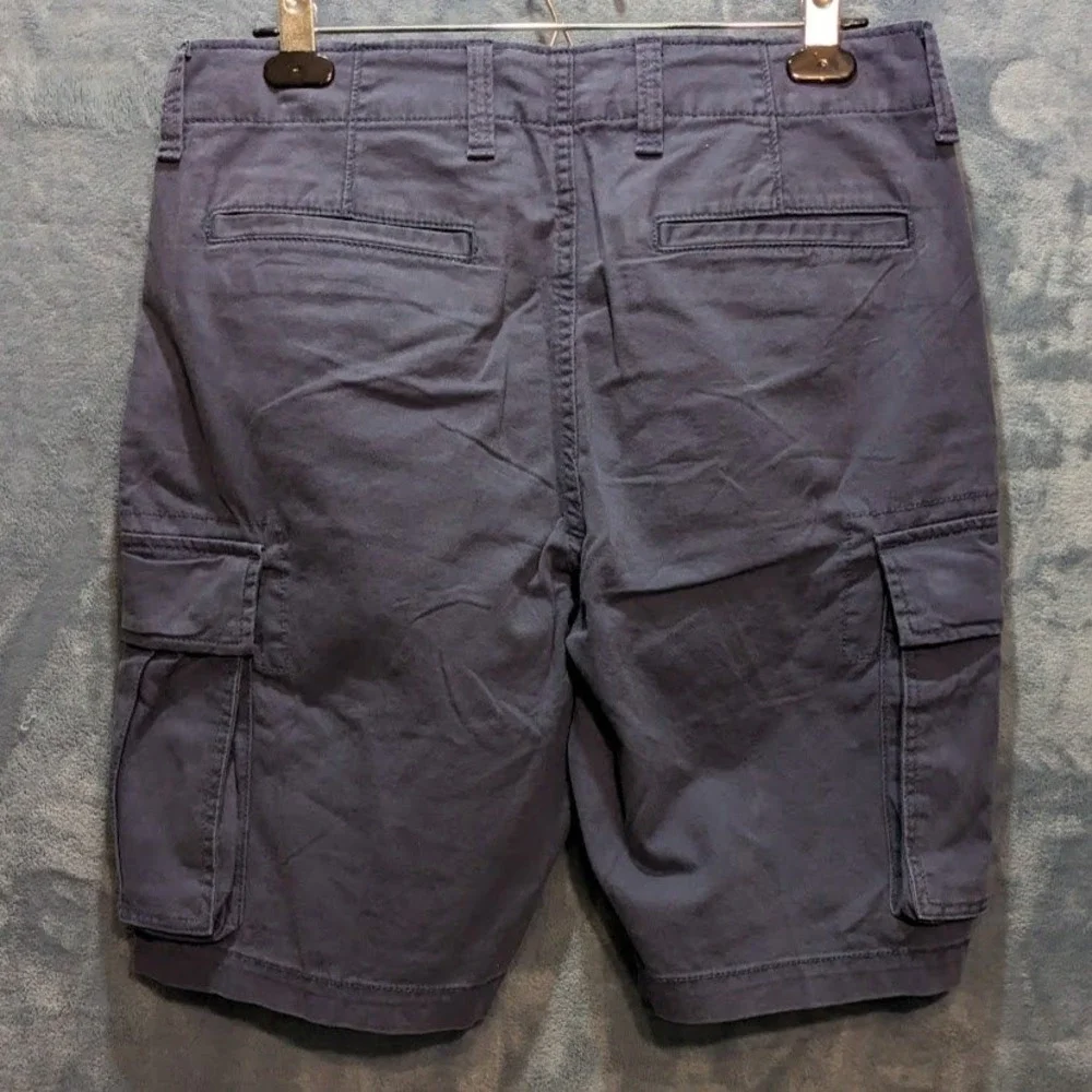 Old Navy Mens Lived-In Straight‎ Cargo Shorts Size 32 Navy Blue Cotton Twill NWT